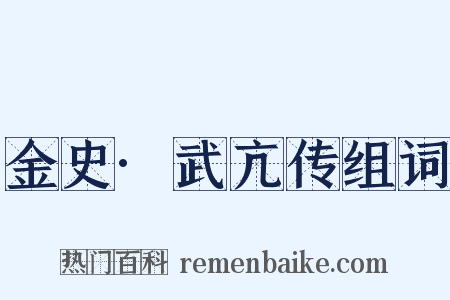 金史·武亢传组词是什么意思的图片